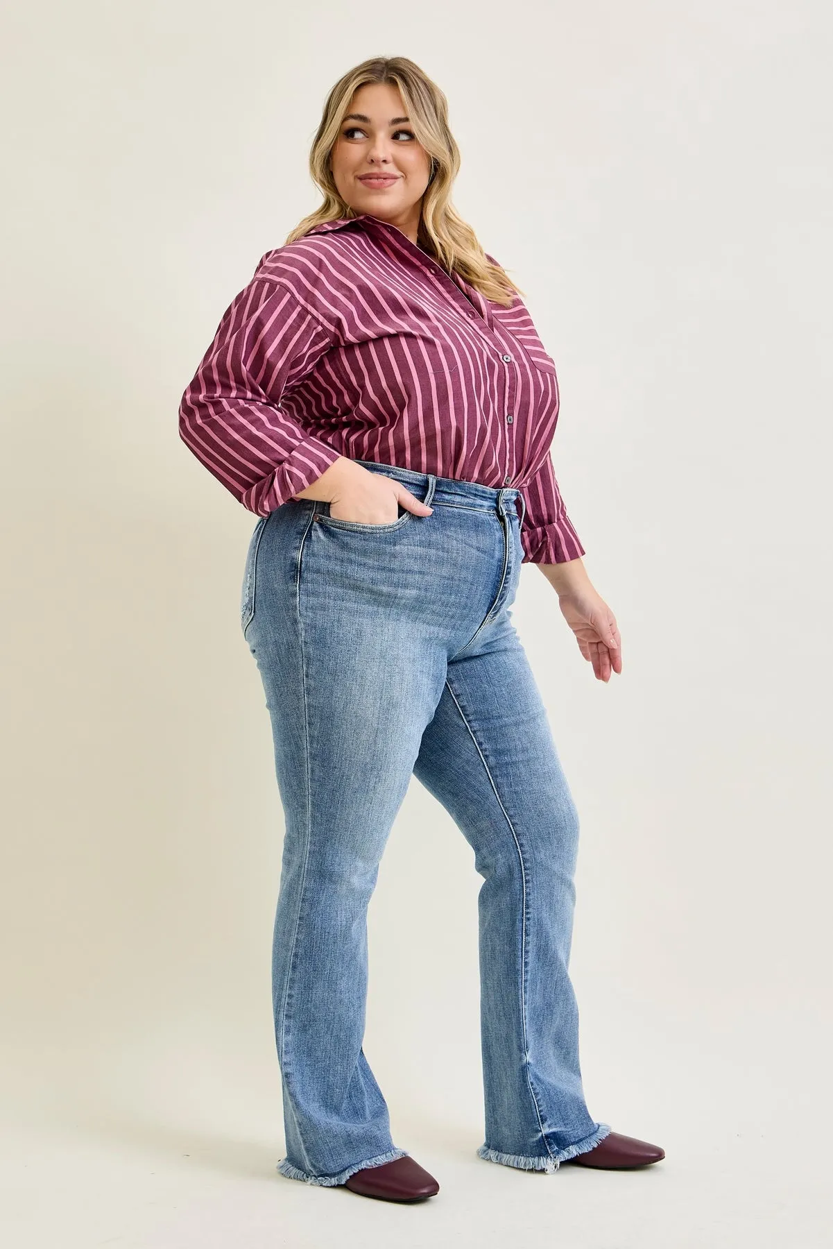 Daisy Bootcut with Fray Hem - PLUS sold by Judy Blue product image thumbnail 2