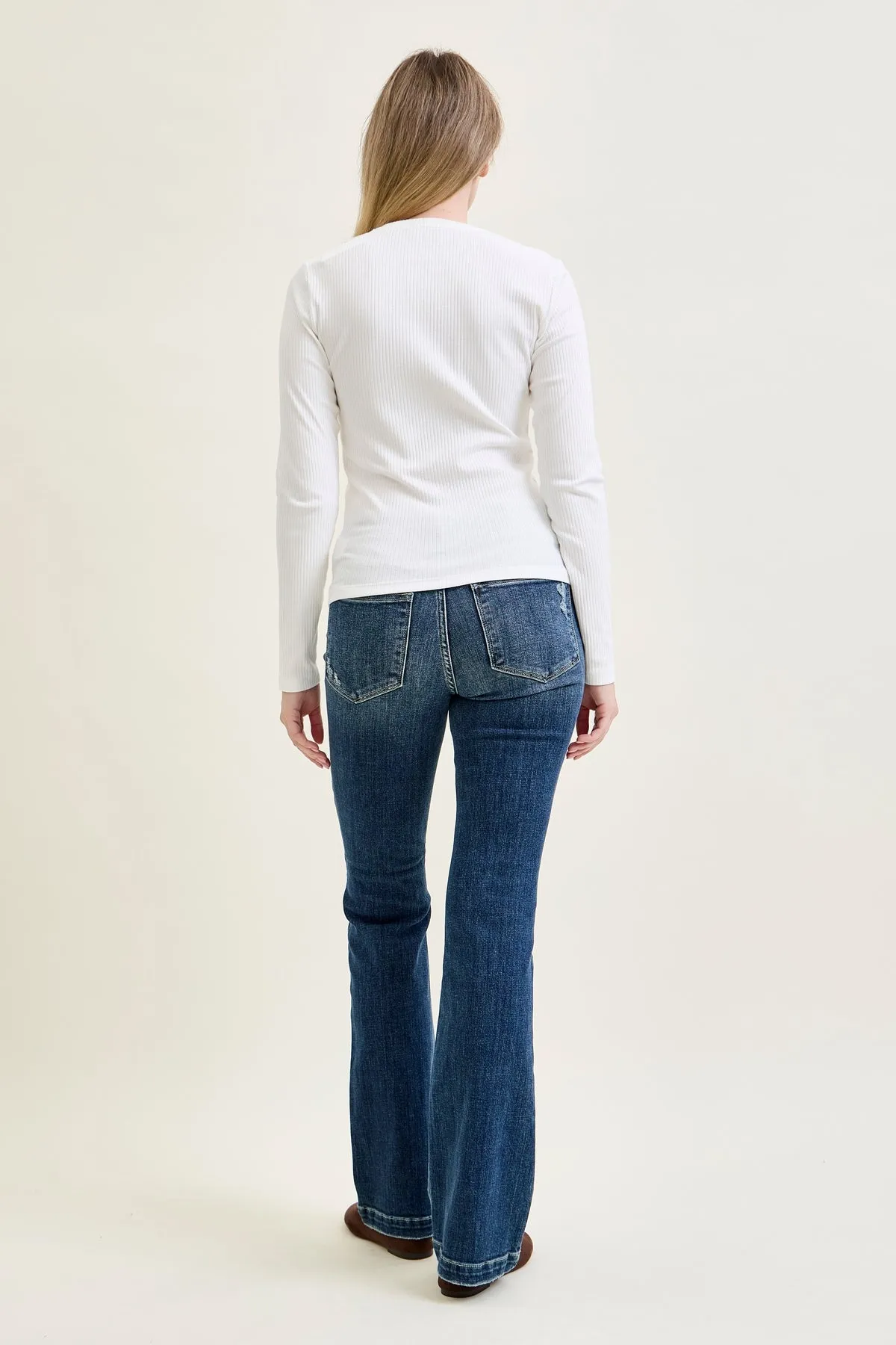Daisy Hand Sand & Mildly Distressed Bootcut Jeans sold by Judy Blue product image thumbnail 4