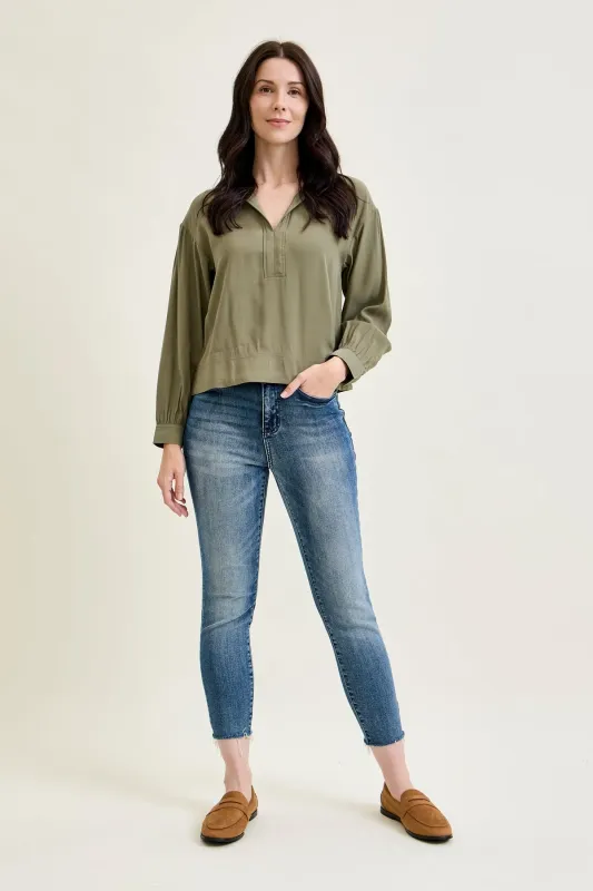 Angie Raw Hem Relaxed Fit made by Judy Blue