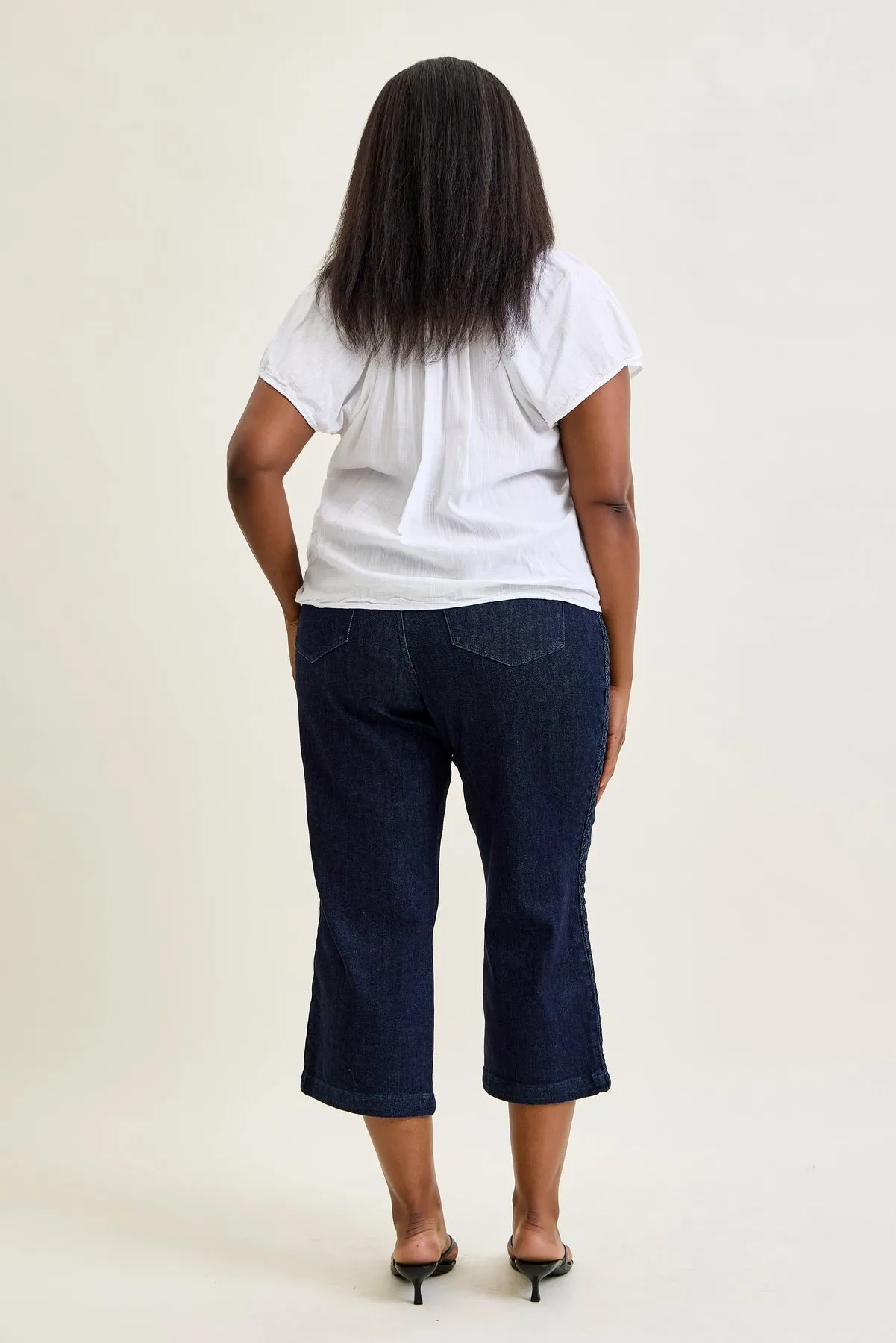 Dottie Side Seam Braid Cropped Wide Leg Jeans - PLUS sold by Judy Blue product image thumbnail 5