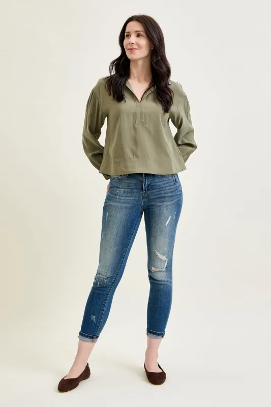 Angie Relaxed Fit Distressed Jeans made by Judy Blue