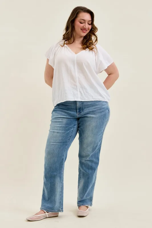 Kamila High Rise Tummy Control Straight Jeans - PLUS made by Judy Blue