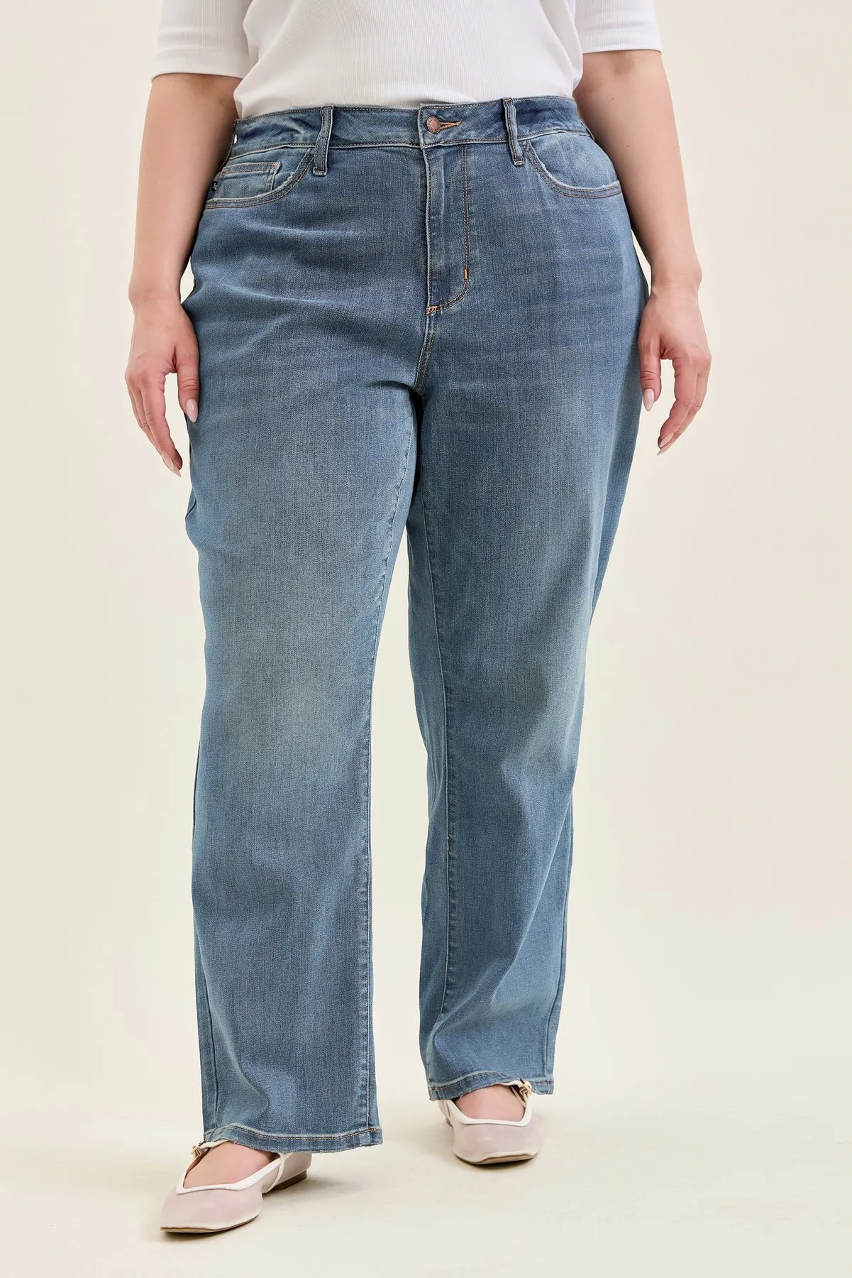 Kimberly Straight Fit (Medium Wash) - PLUS sold by Judy Blue product image thumbnail 5