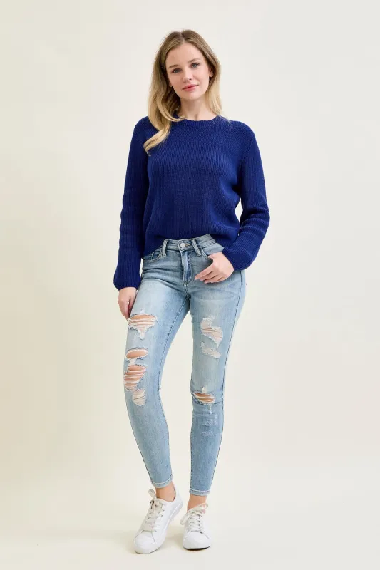 Sienna Distressed Skinny Jeans made by Judy Blue