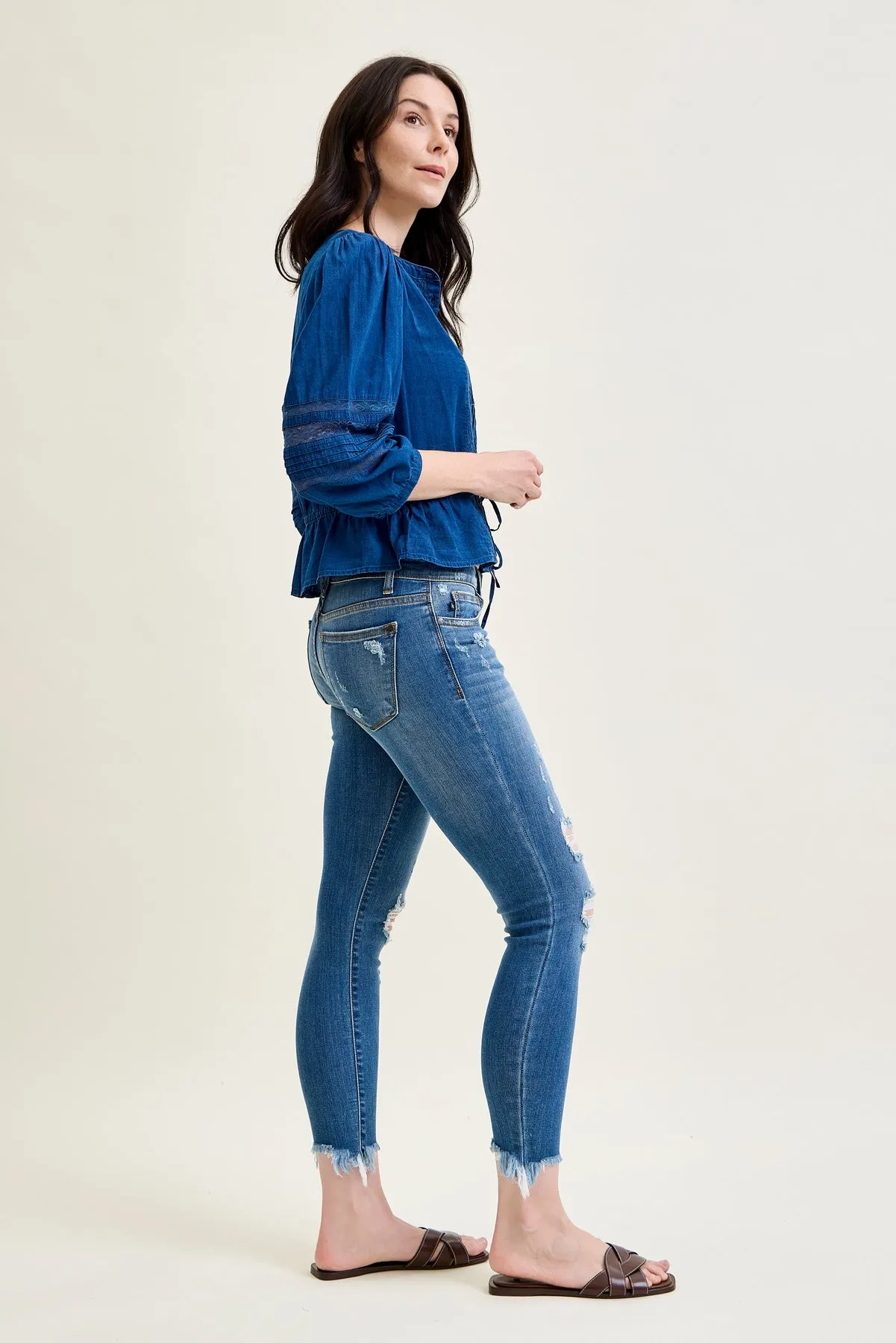 Sienna Distressed Hem Skinny Jeans sold by Judy Blue product image thumbnail 4