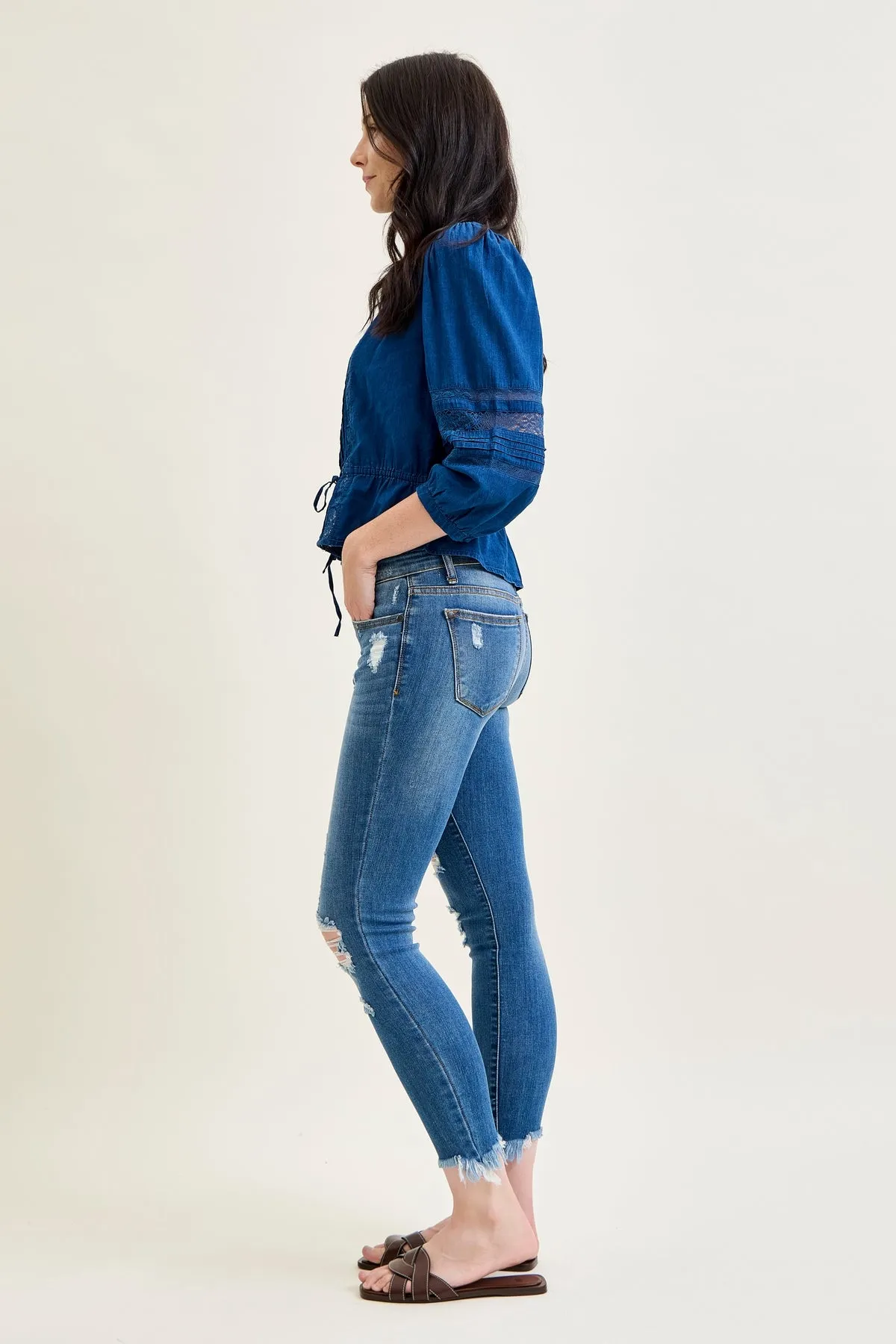 Sienna Distressed Hem Skinny Jeans sold by Judy Blue product image thumbnail 2