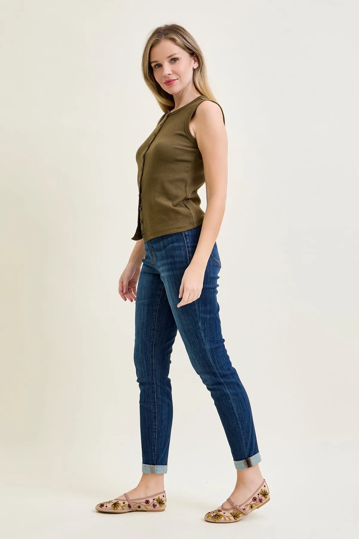 Lara Pull On Double Cuffed Slim Jeans sold by Judy Blue product image thumbnail 4