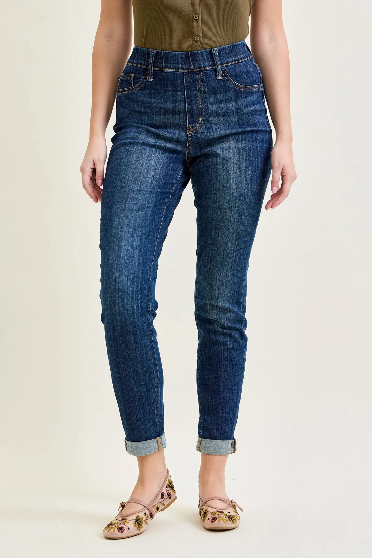 Lara Pull On Double Cuffed Slim Jeans sold by Judy Blue product image thumbnail 5