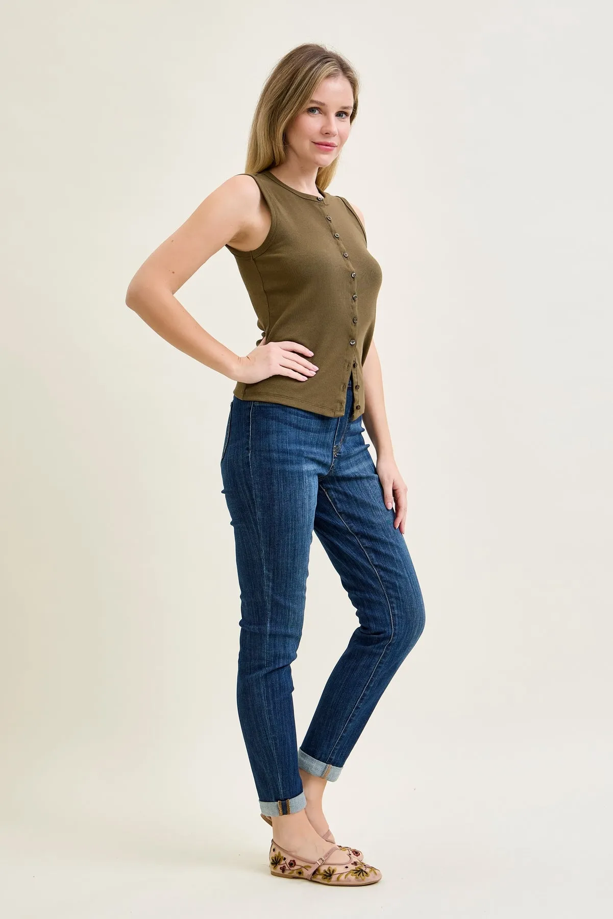 Lara Pull On Double Cuffed Slim Jeans sold by Judy Blue product image thumbnail 2
