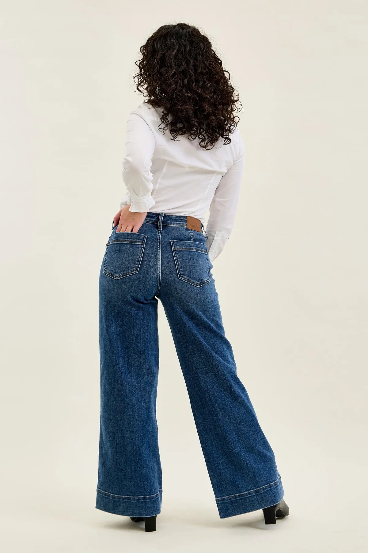 Lux Retro Wide Trouser (Petite) sold by Judy Blue product image thumbnail 5