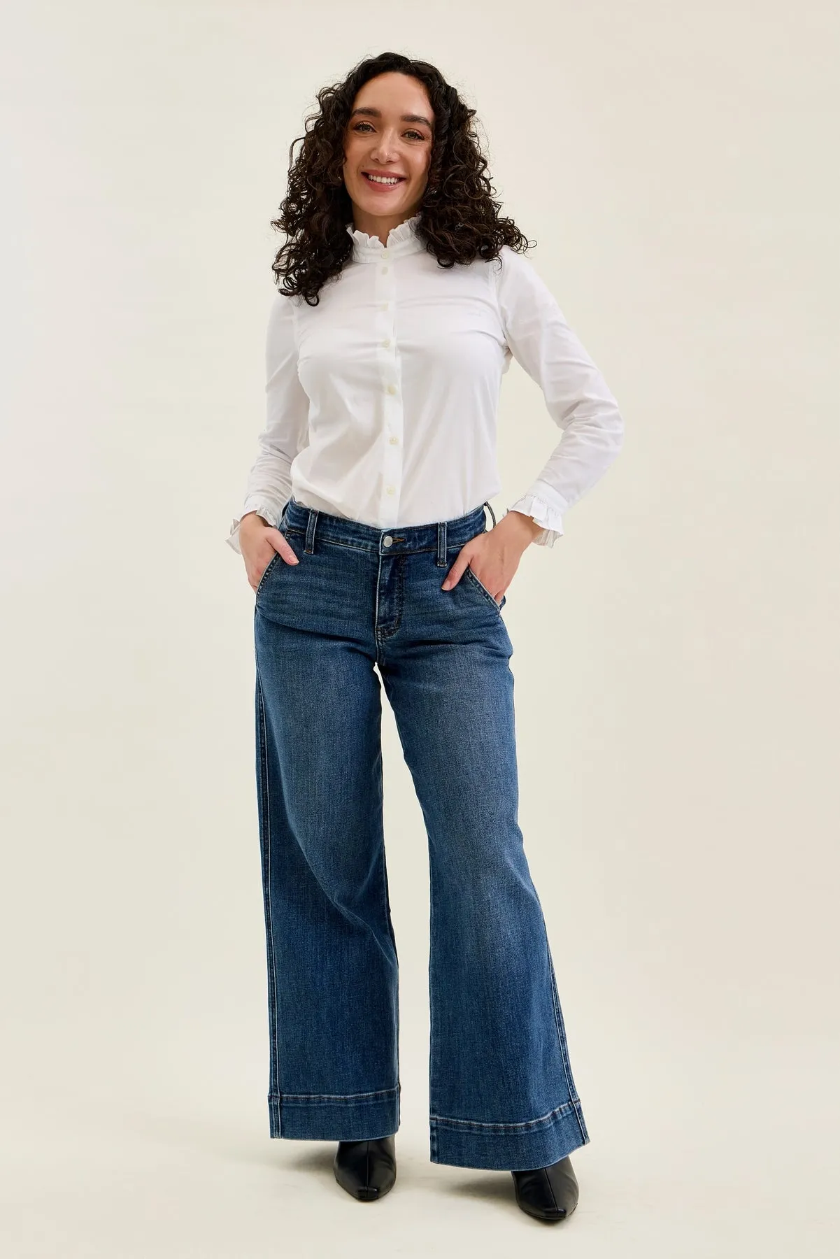 Lux Retro Wide Trouser (Petite) sold by Judy Blue product image thumbnail 3