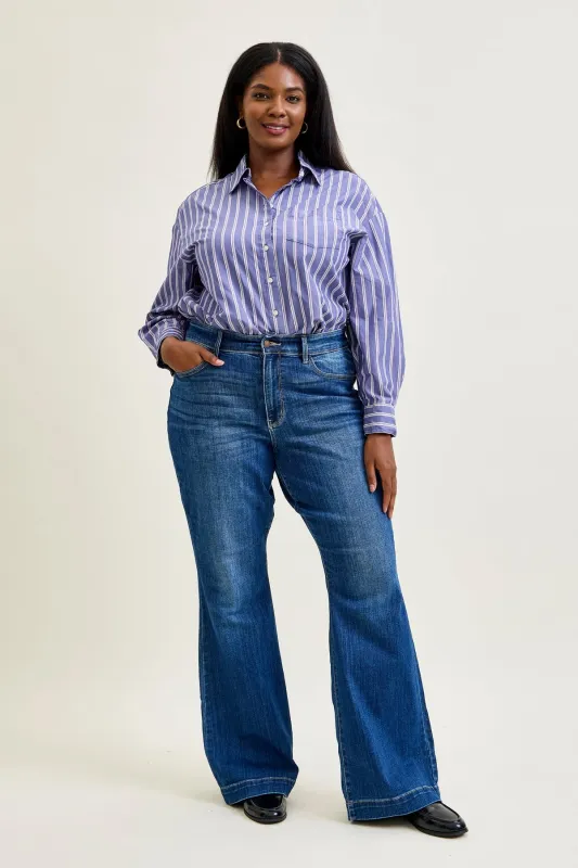 Charlotte Wide Hem Flare Jeans - PLUS made by Judy Blue