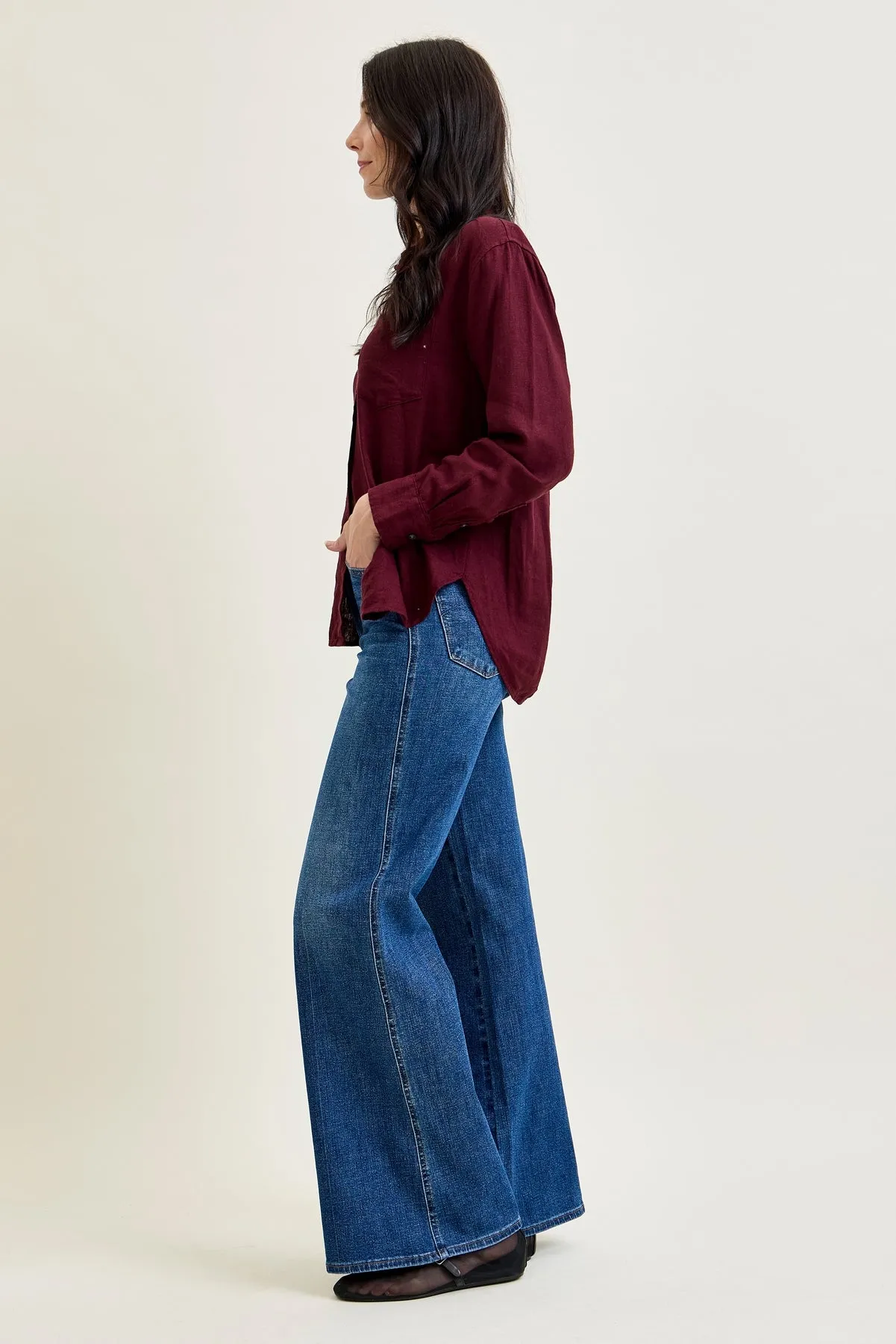 Lux Tummy Control Retro Wide Leg Jeans sold by Judy Blue product image thumbnail 3