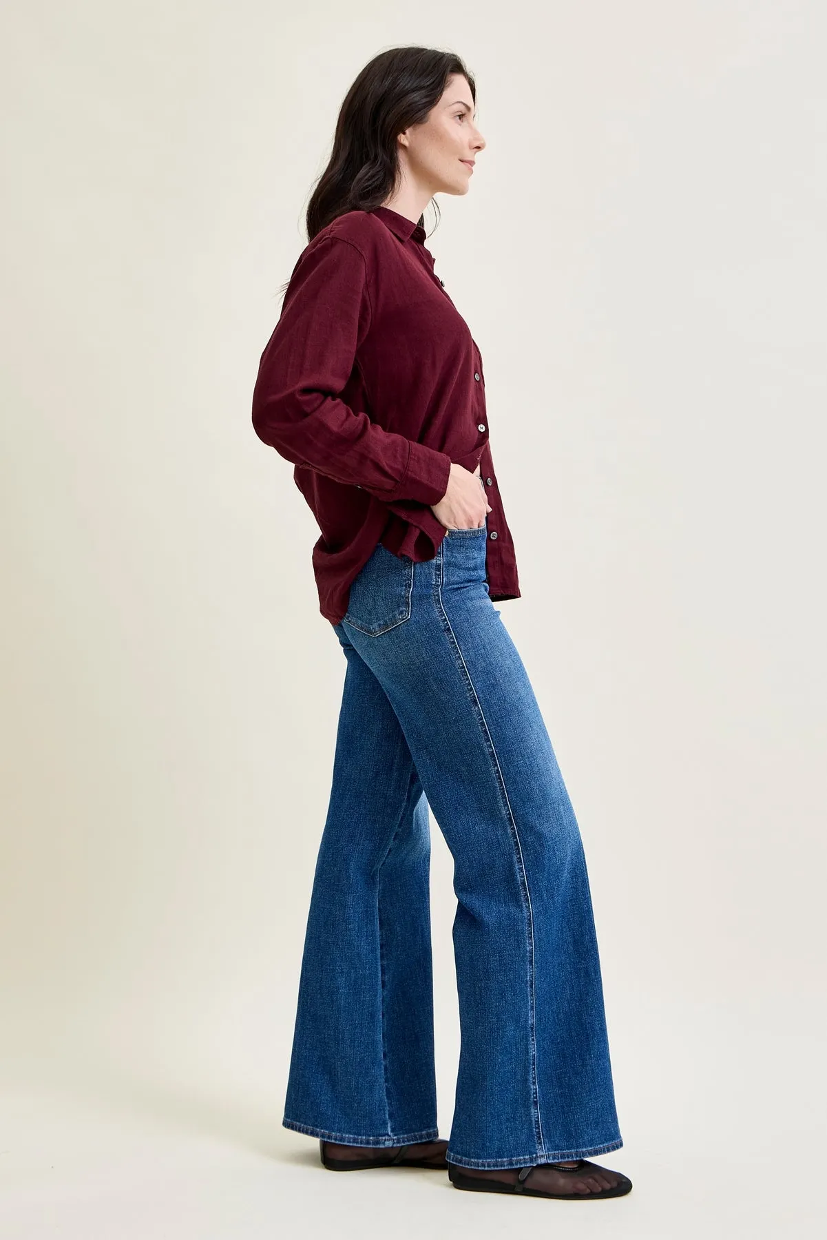 Lux Tummy Control Retro Wide Leg Jeans sold by Judy Blue product image thumbnail 2