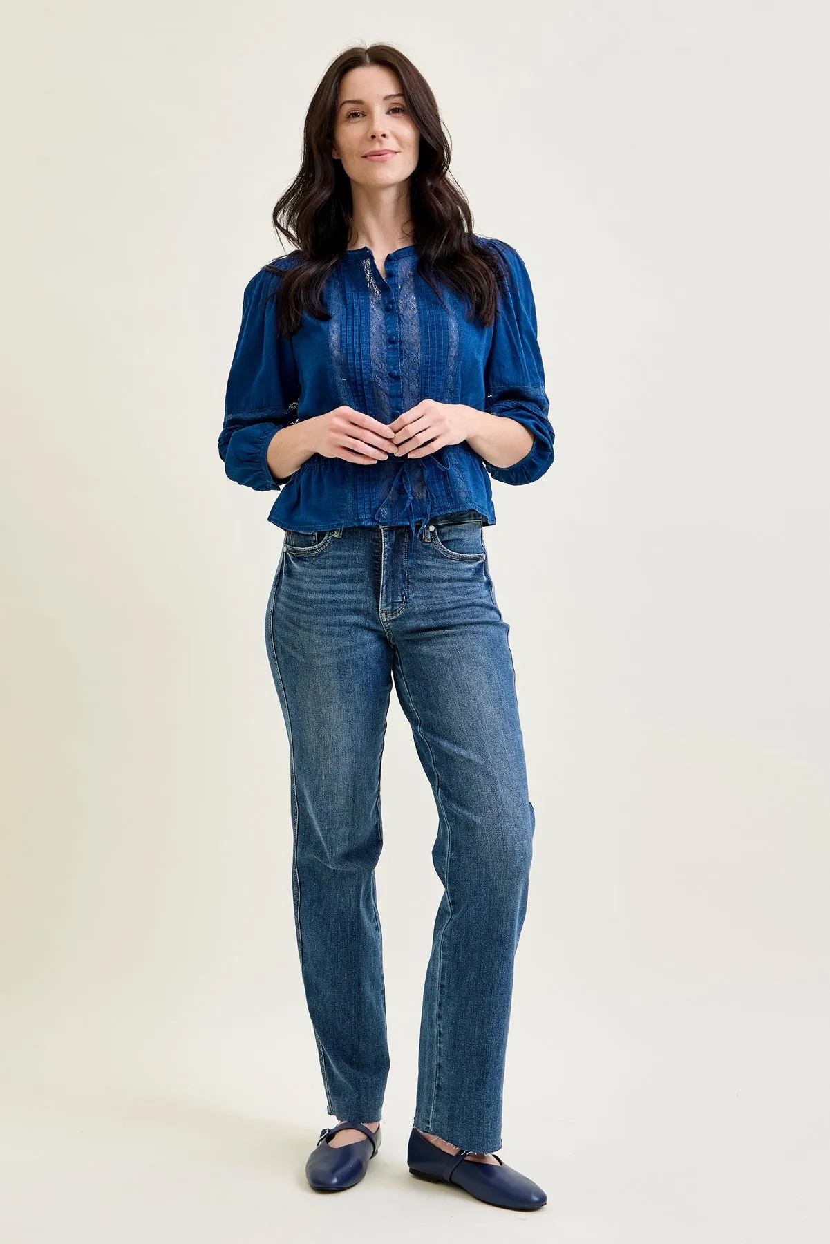 Kimberly Tummy Control Vintage Straight Jeans sold by Judy Blue product image thumbnail 2