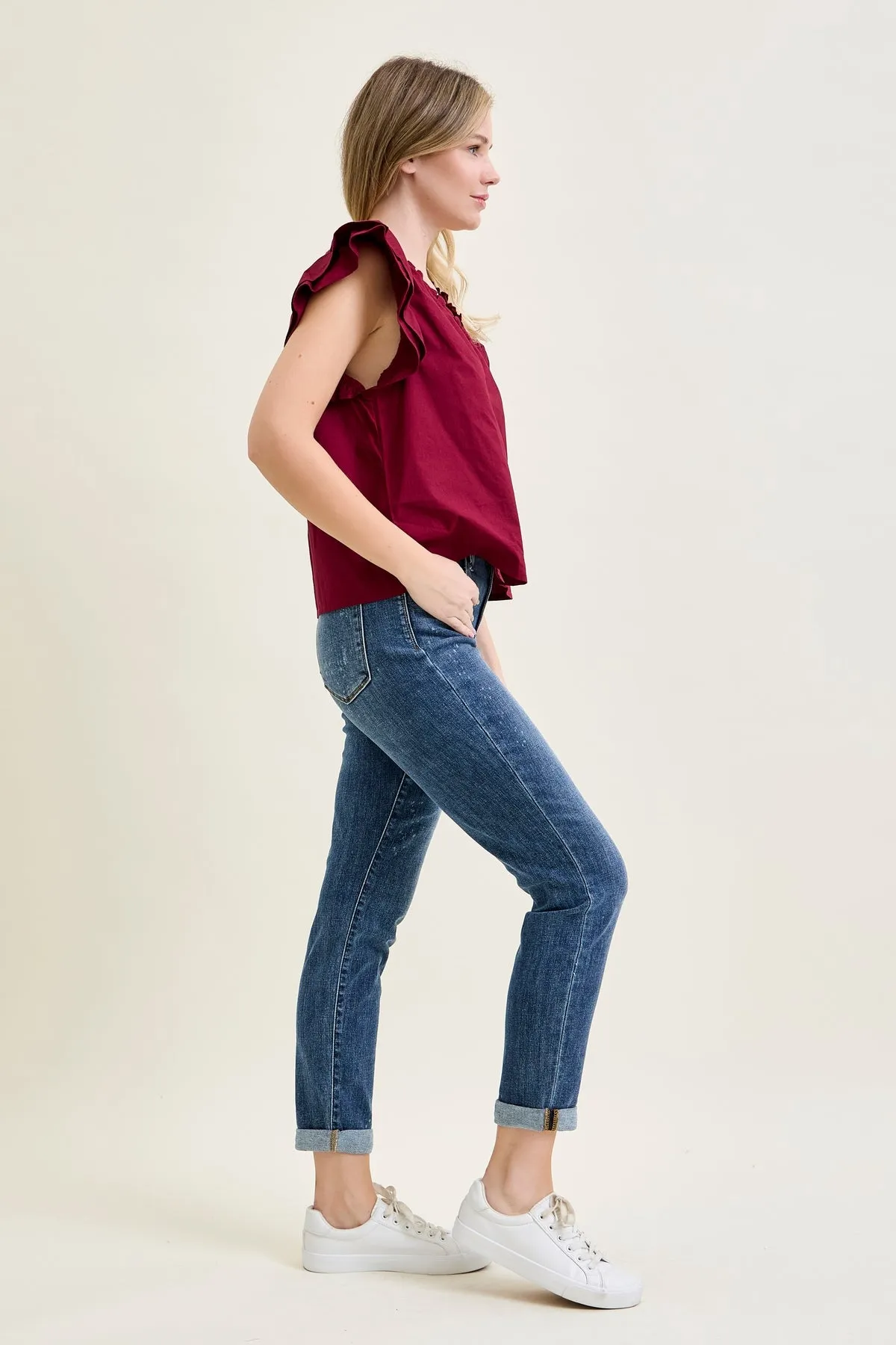Billie Bleach Splash Boyfriend Jeans sold by Judy Blue product image thumbnail 4