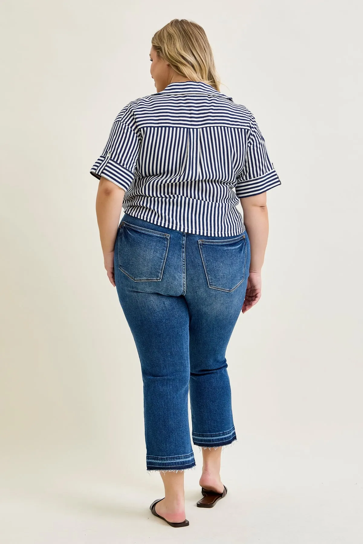 Amy Vintage Wash Kick Flare With Released Hem - PLUS sold by Judy Blue product image thumbnail 4