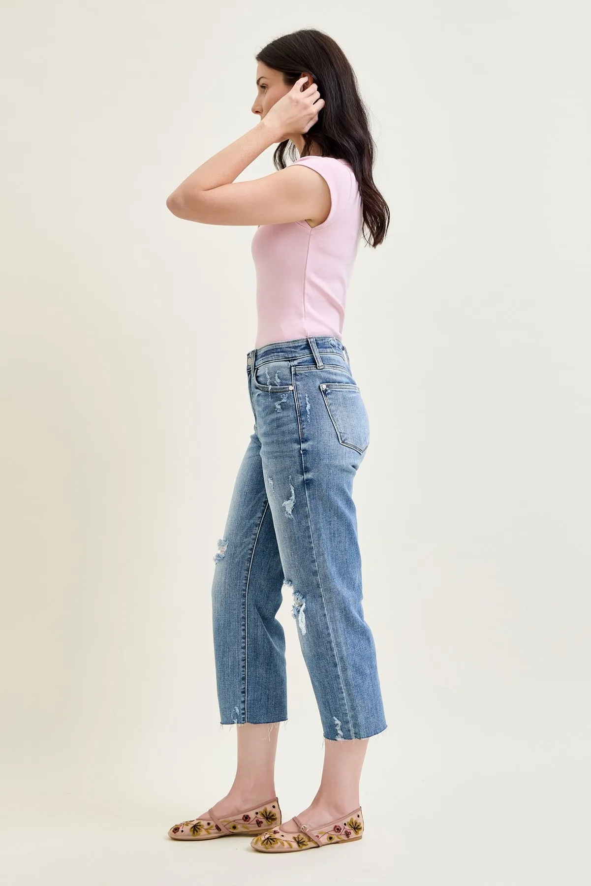 Dottie Distressed Crop Wide Leg sold by Judy Blue product image thumbnail 4