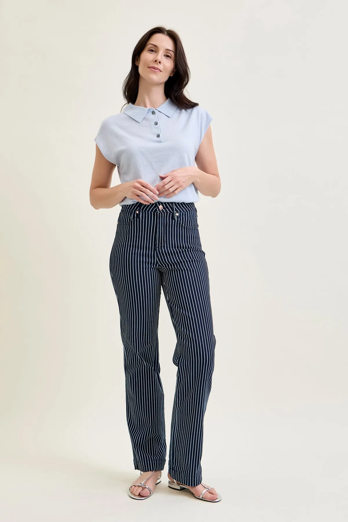 Kimberly Tummy Control Striped Straight Fit sold by Judy Blue product image thumbnail 3
