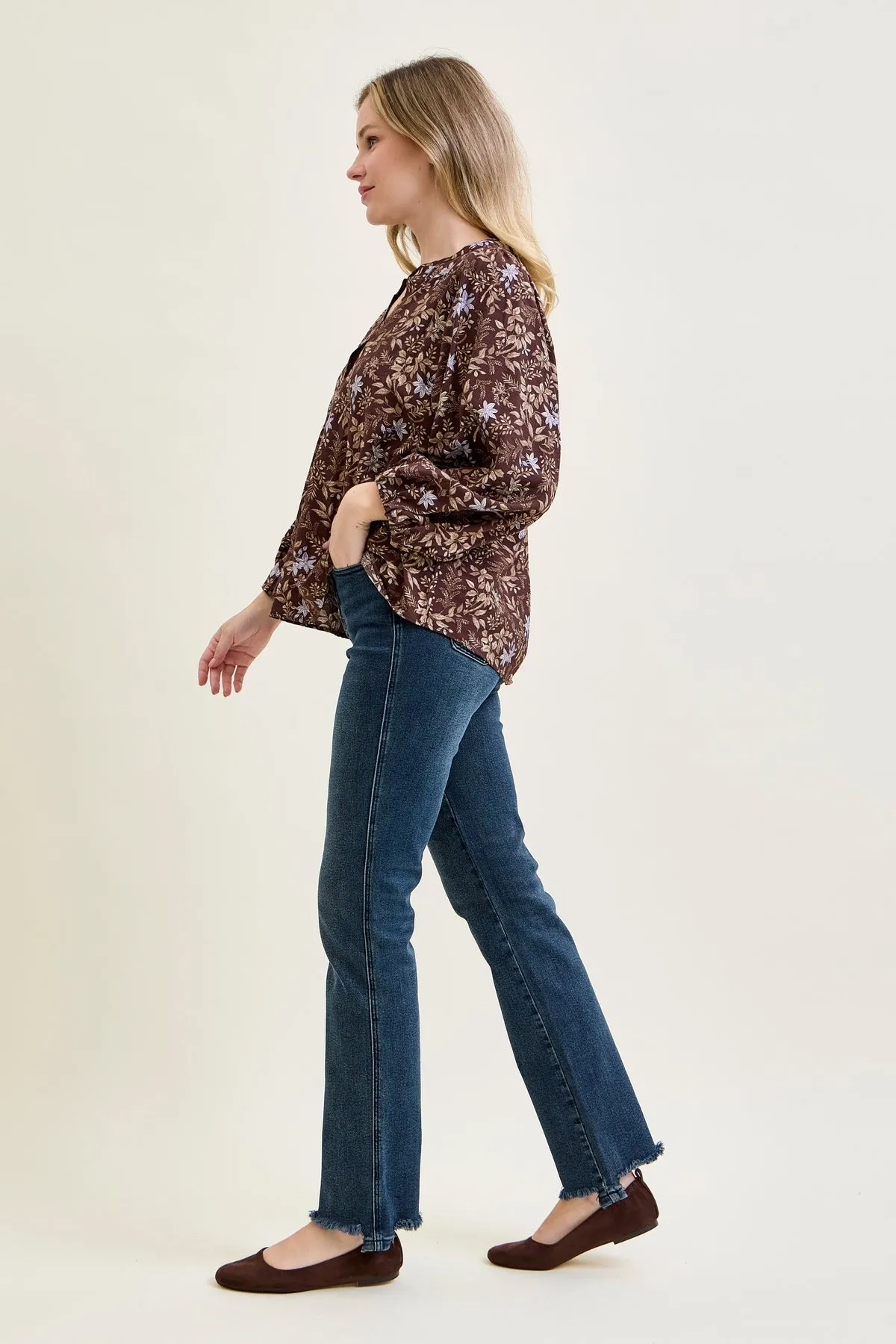 Kimberly Button Fly Hem Distressed Straight Jeans sold by Judy Blue product image thumbnail 4