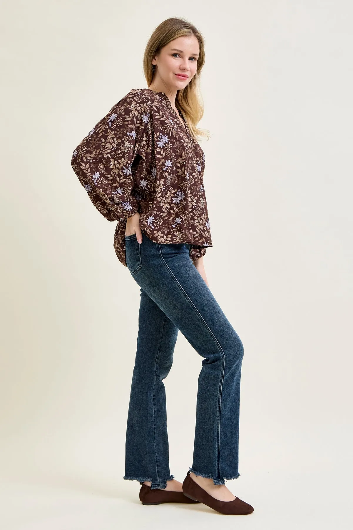 Kimberly Button Fly Hem Distressed Straight Jeans sold by Judy Blue product image thumbnail 2