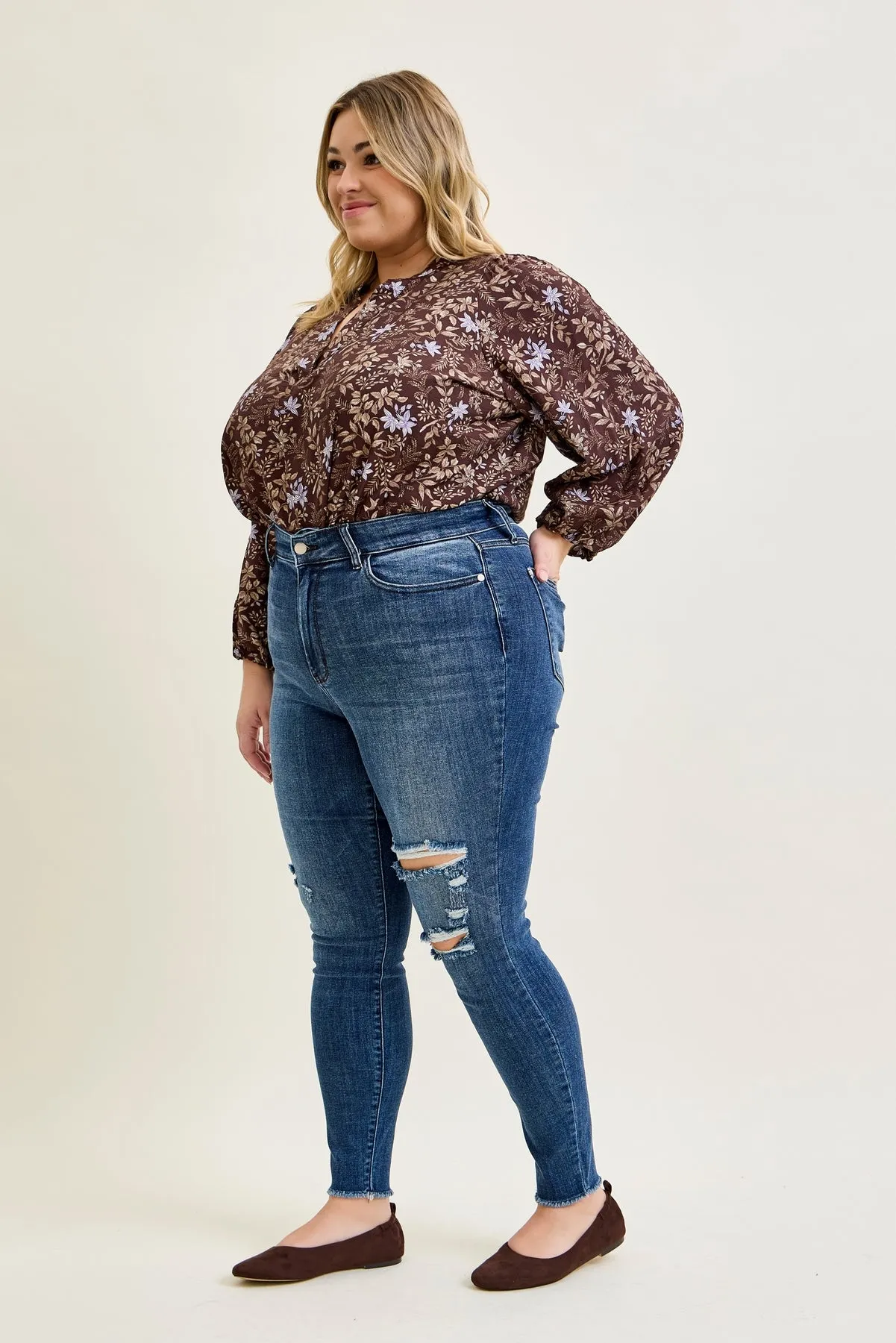 Sienna Skinny Jeans with Rips - PLUS sold by Judy Blue product image thumbnail 3