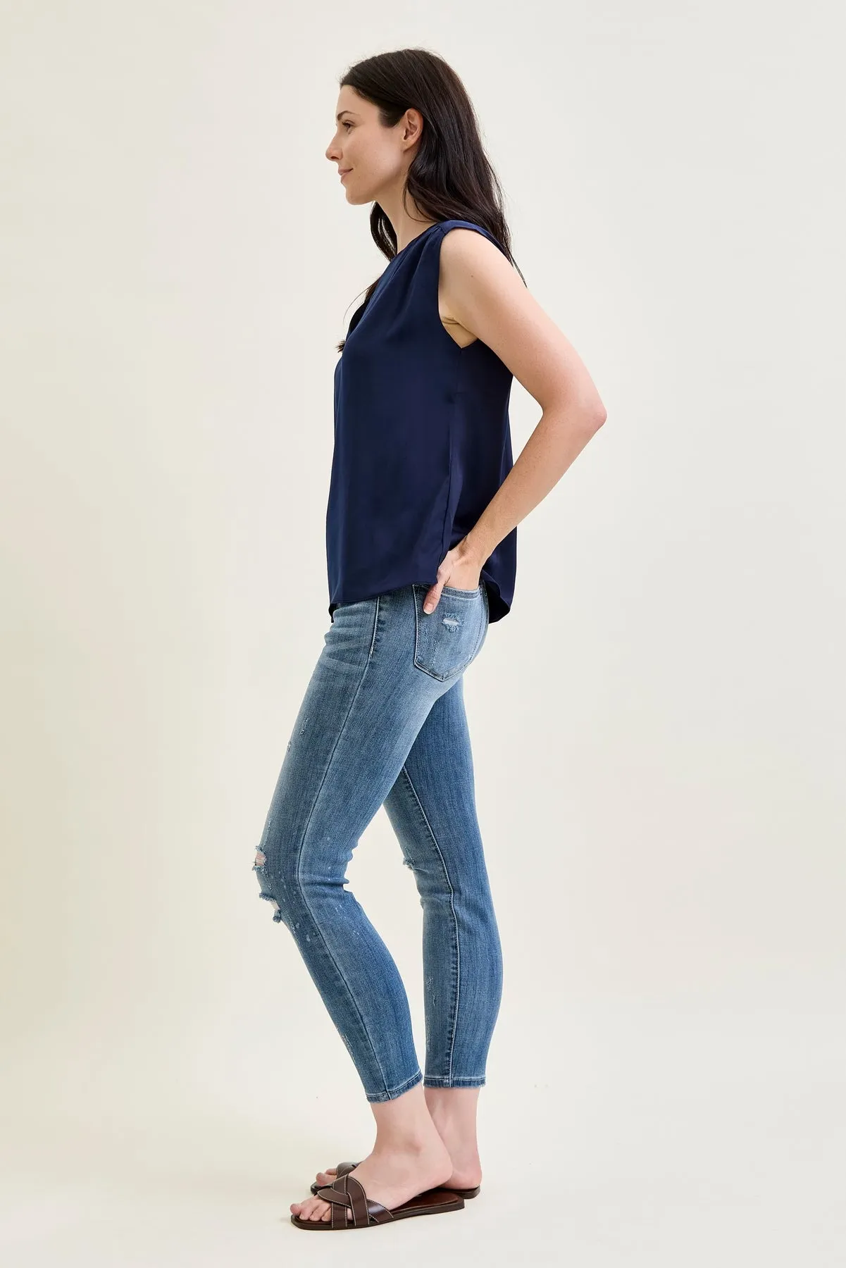 Angie Relaxed Fit Bleach Splash Cropped sold by Judy Blue product image thumbnail 4