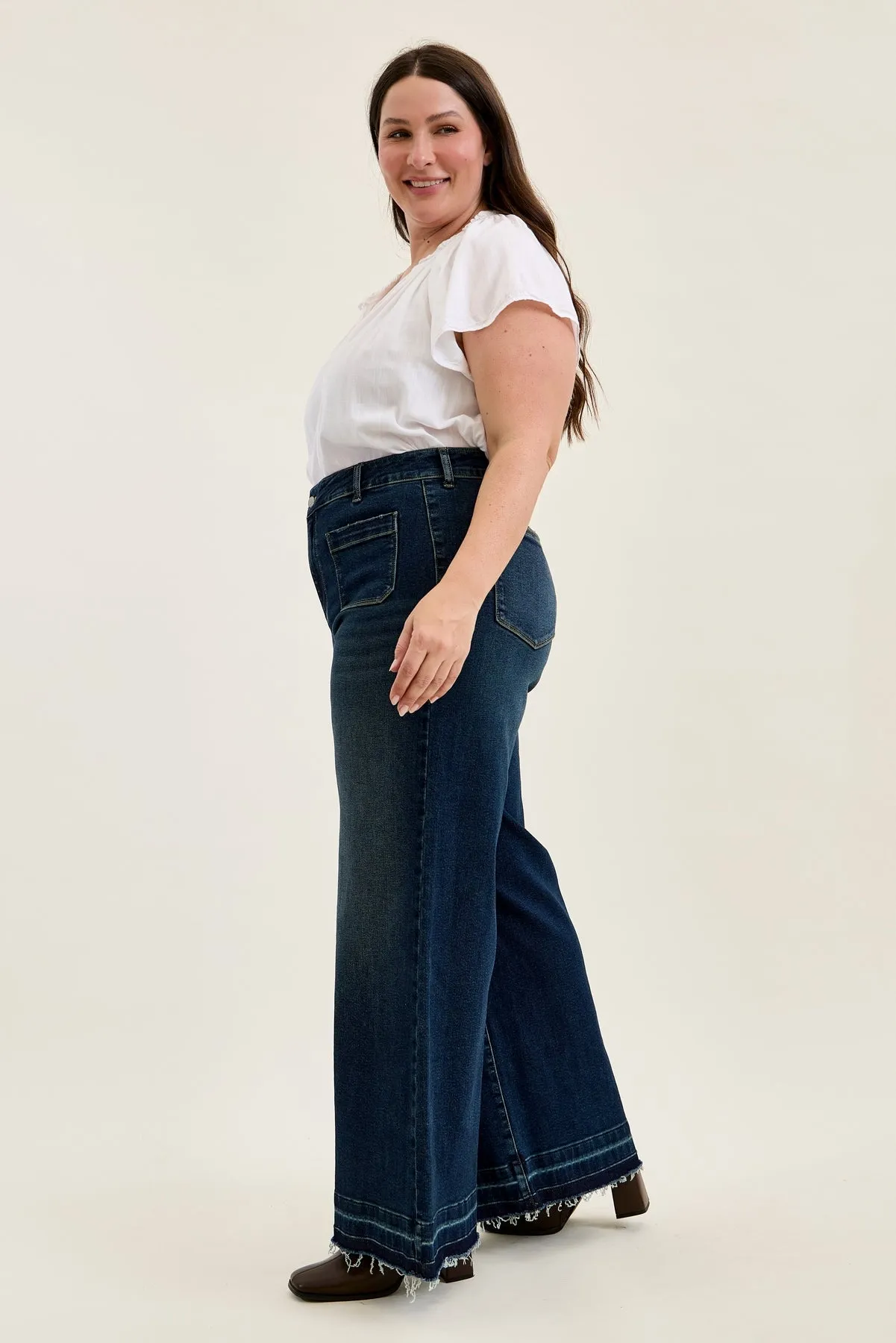 Liza Palazzo Jeans with Front Patch Pockets - PLUS sold by Judy Blue product image thumbnail 5