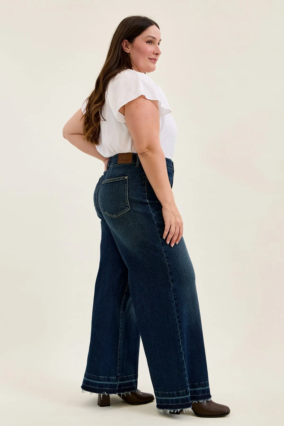 Liza Palazzo Jeans with Front Patch Pockets - PLUS sold by Judy Blue product image thumbnail 4