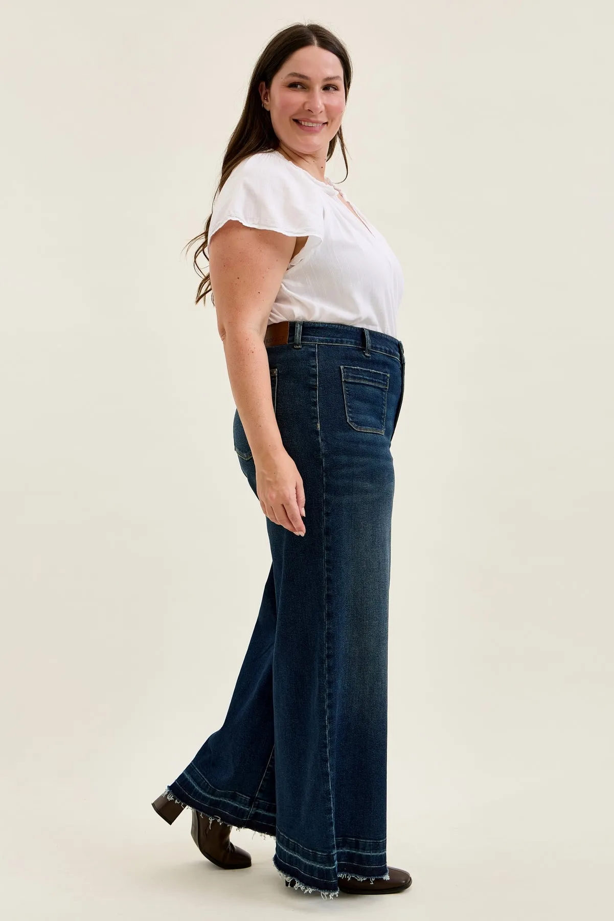 Liza Palazzo Jeans with Front Patch Pockets - PLUS sold by Judy Blue product image thumbnail 2