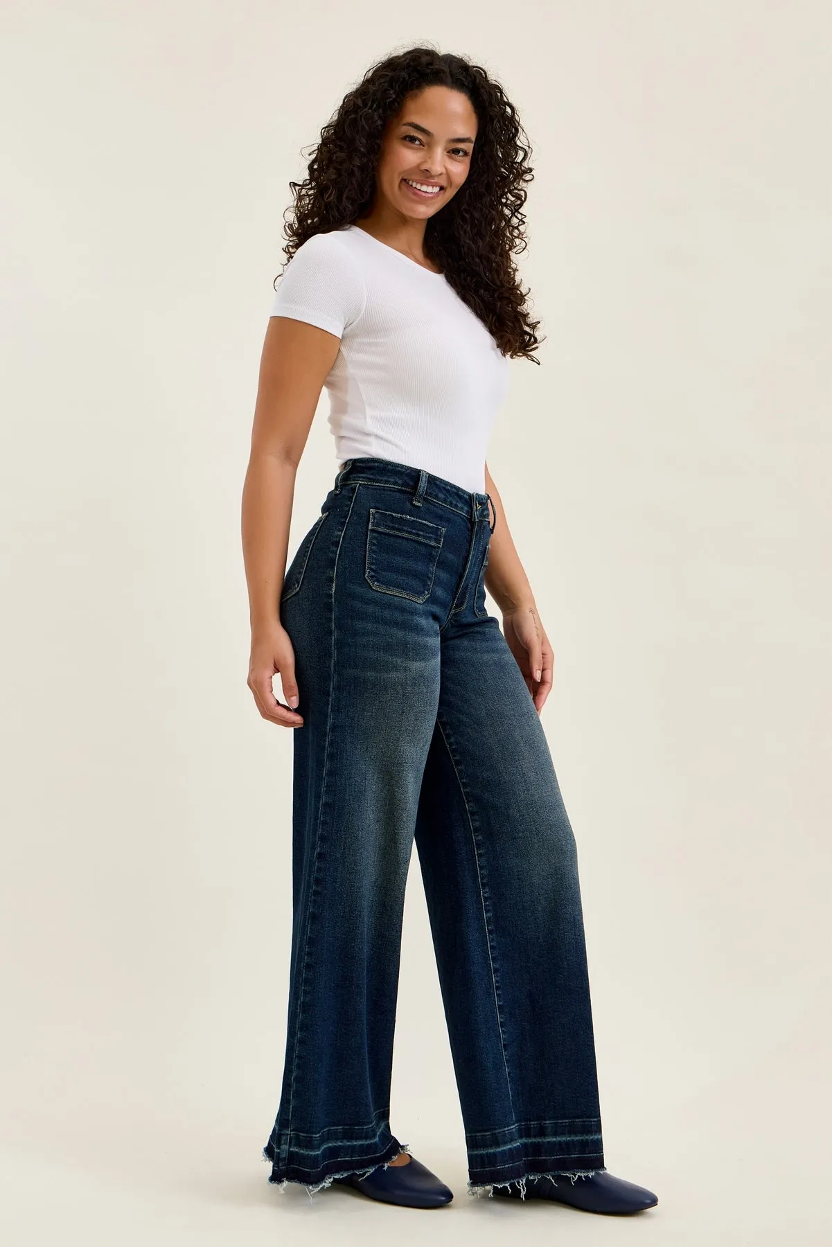 Liza Palazzo Jeans with Front Patch Pockets sold by Judy Blue product image thumbnail 2