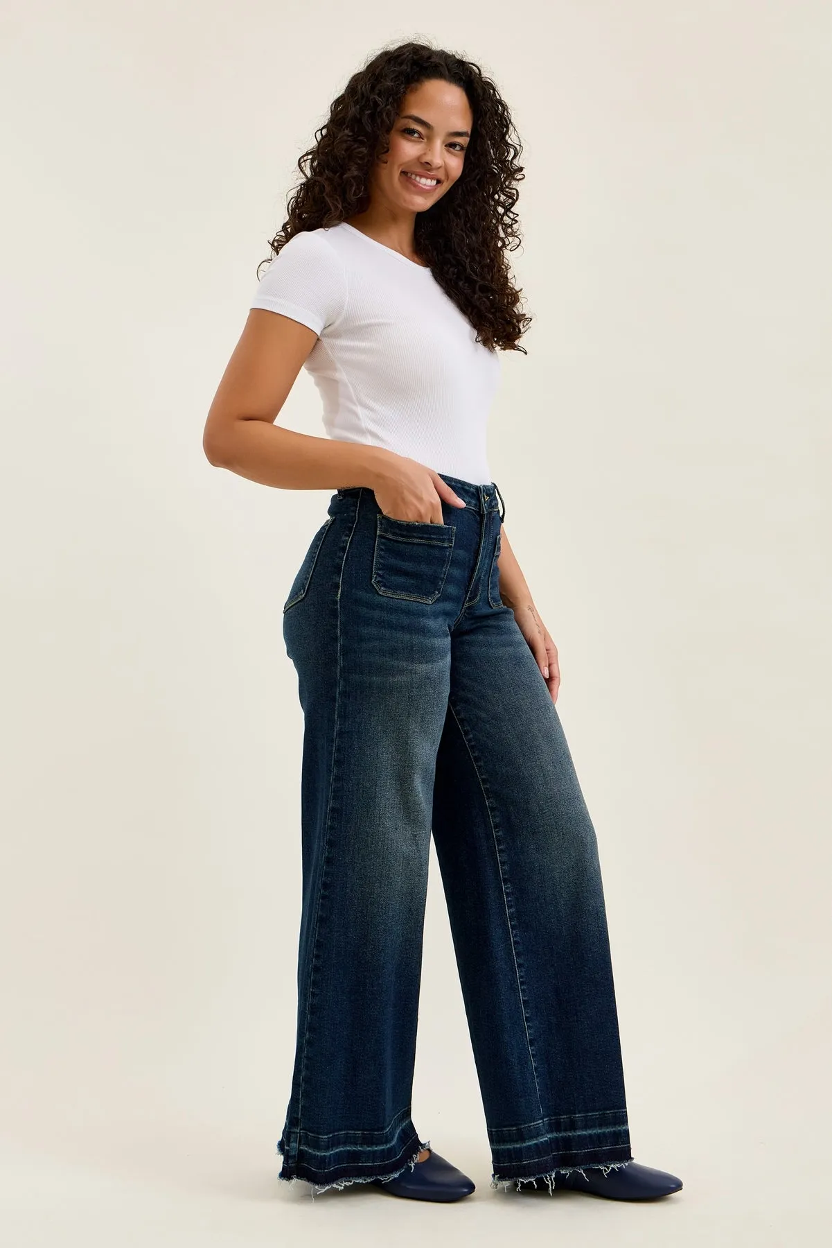 Liza Palazzo Jeans with Front Patch Pockets sold by Judy Blue product image thumbnail 4