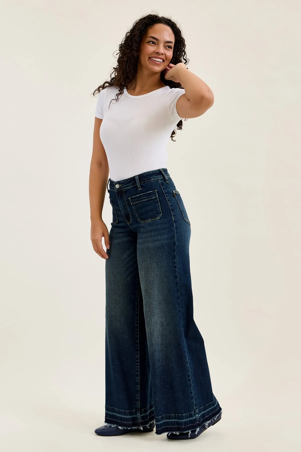 Liza Palazzo Jeans with Front Patch Pockets sold by Judy Blue product image thumbnail 5