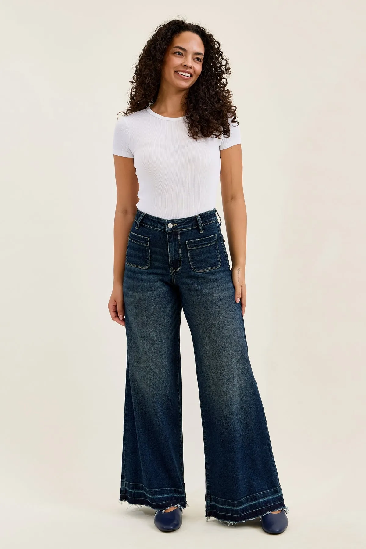 Liza Palazzo Jeans with Front Patch Pockets sold by Judy Blue product image thumbnail 3