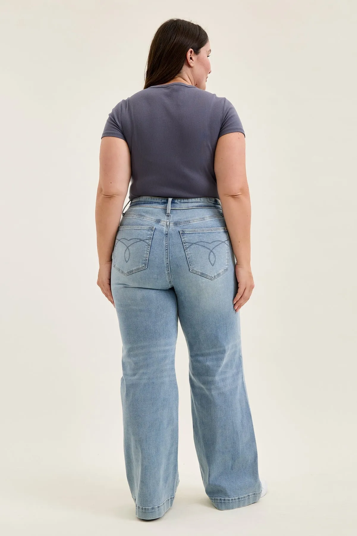 Lux Retro Wide With Fold-Over Waistband - PLUS sold by Judy Blue product image thumbnail 5