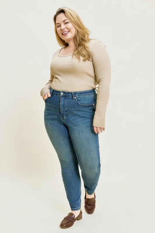 Sienna Tummy Control Classic Skinny Jeans - PLUS made by Judy Blue