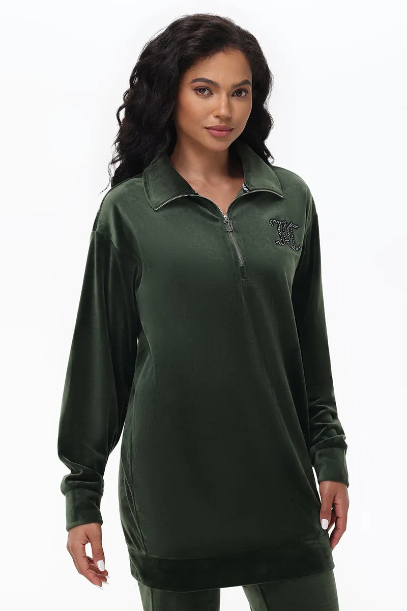 Oversized Small Bling Quarter Zip Pullover sold by Juicy Couture