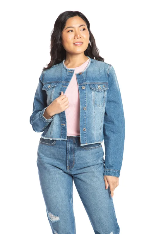 Big Bling Raw Collar Denim Jacket sold by Juicy Couture
