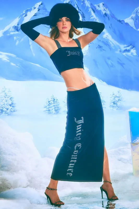 Big Bling Velour Maxi Skirt sold by Juicy Couture