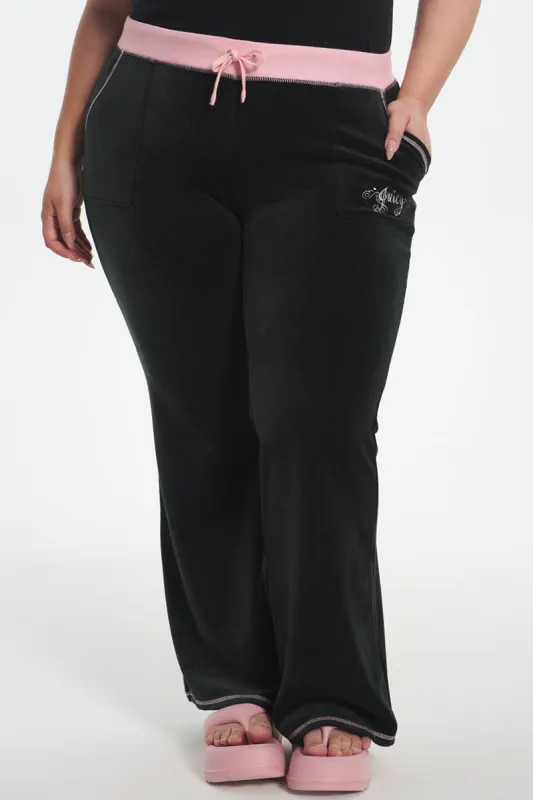 Plus-Size Sweetheart Cotton Velour Track Pants sold by Juicy Couture