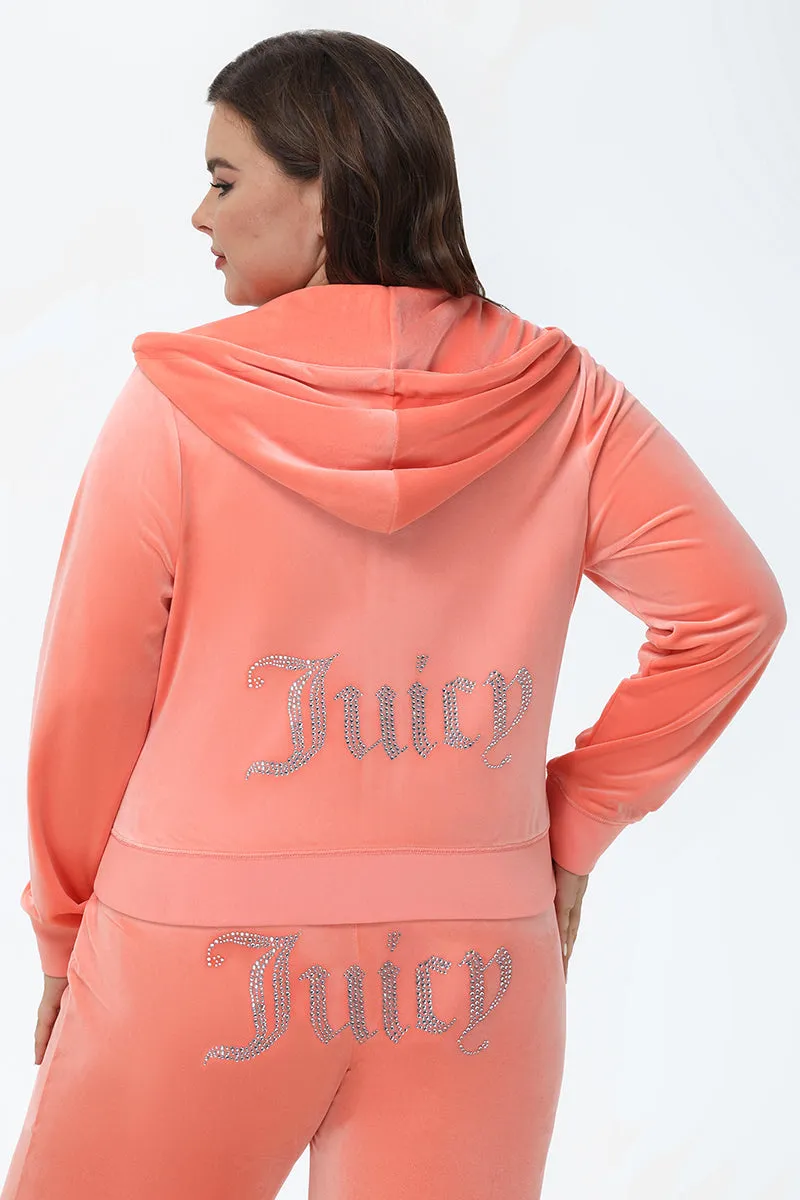 Plus-Size OG Big Bling Velour Hoodie sold by Juicy Couture