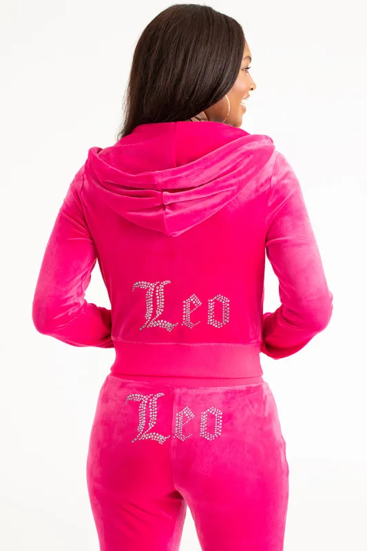 Leo Customizable Big Bling Velour Hoodie sold by Juicy Couture