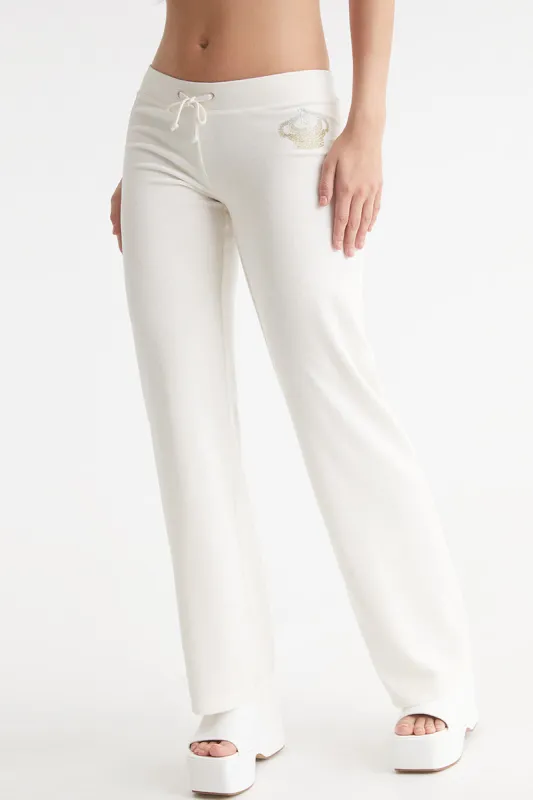 Malibu Crown Logo Cotton Velour Track Pants sold by Juicy Couture