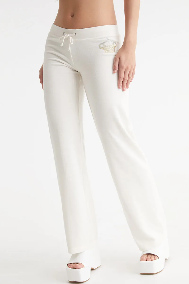 Malibu Crown Logo Cotton Velour Track Pants | Parallel