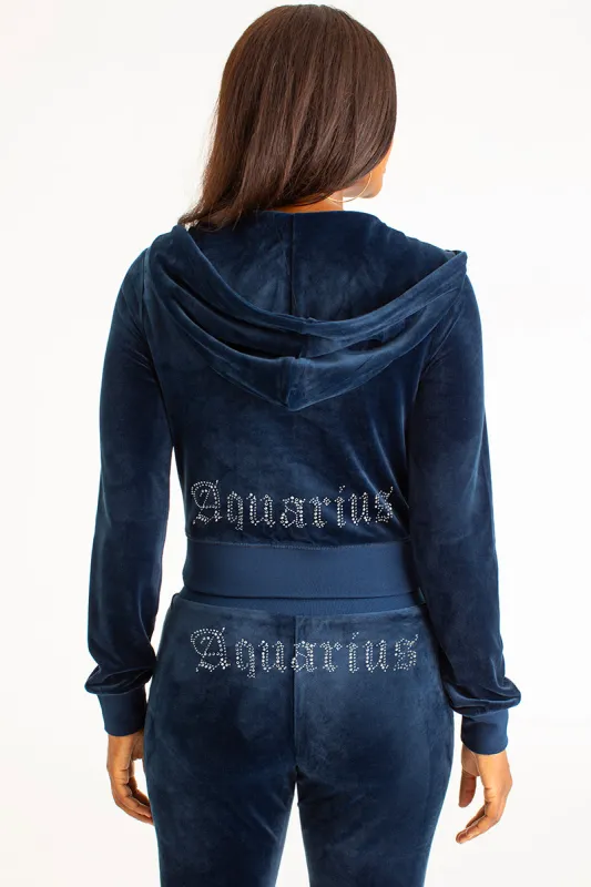 Aquarius Customizable Big Bling Velour Hoodie sold by Juicy Couture