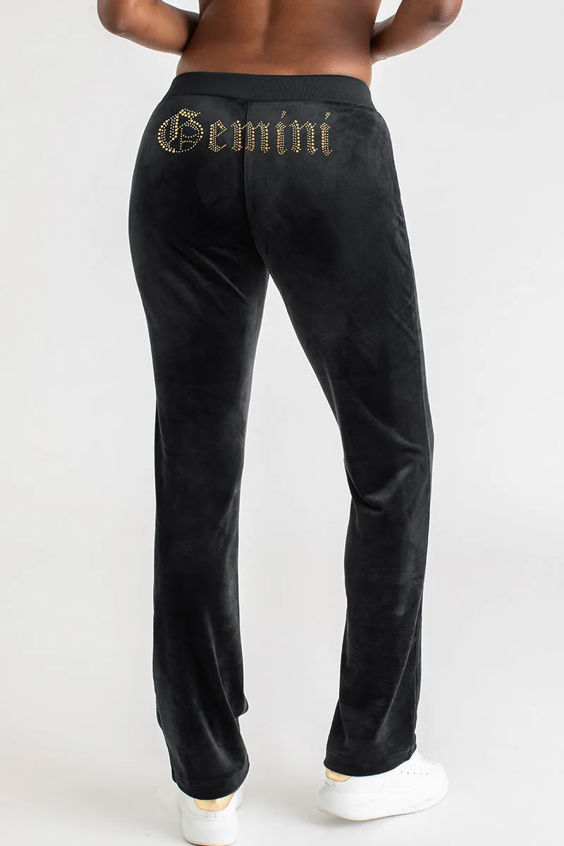 Gemini Customizable Big Bling Velour Track Pants sold by Juicy Couture