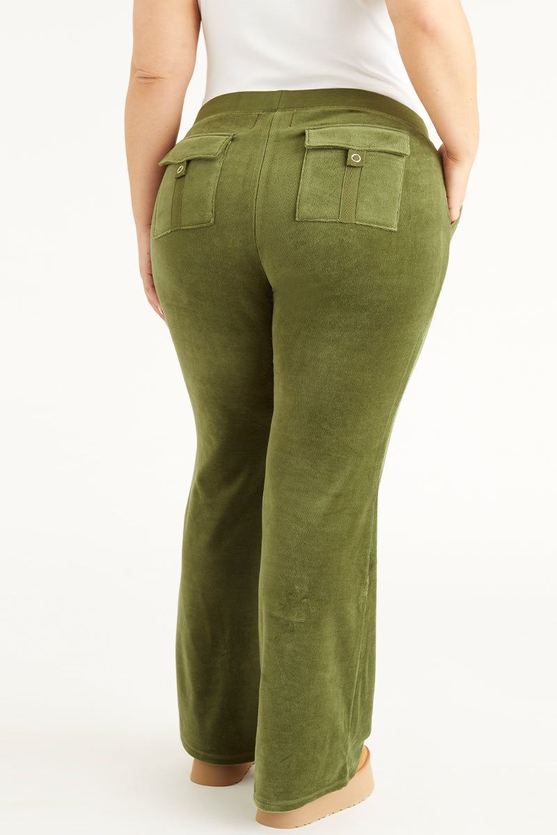 Plus-Size Hollywood Snap Pocket Cotton Velour Track Pants sold by Juicy Couture