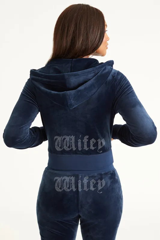 Wifey Customizable Big Bling Velour Hoodie sold by Juicy Couture