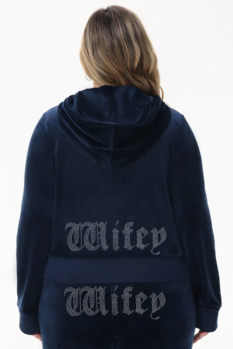 Wifey Customizable Big Bling Velour Hoodie sold by Juicy Couture product image thumbnail 4