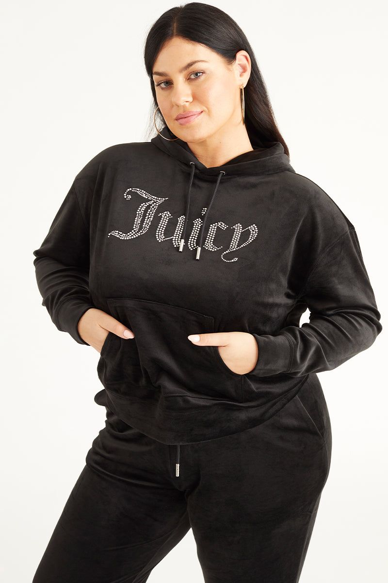 Plus-Size Oversized Bling Big Velour Hoodie sold by Juicy Couture